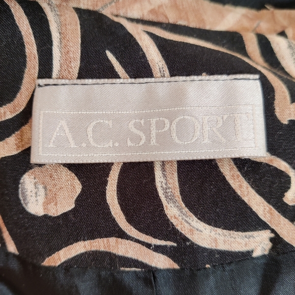 Size 6 A.C. Sport Black & Tan Safari Blazer - Picture 9 of 12